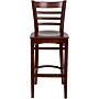 Flash Furniture HERCULES Series Traditional Wood Ladder Back Restaurant Barstool, Mahogany, 2-Pieces/Pack (2XUW05BLADMAH)~#|#~sp152795328_sc7