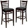 Flash Furniture HERCULES Series Traditional Wood Ladder Back Restaurant Barstool, Walnut/Black, 2-Pieces/Pack (2XUW05BLADWABKV)~#|#~sp152795345_sc7