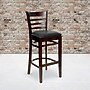 Flash Furniture HERCULES Series Traditional Wood Ladder Back Restaurant Barstool, Walnut/Black, 2-Pieces/Pack (2XUW05BLADWABKV)~#|#~sp152795347_sc7