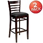 Flash Furniture HERCULES Series Traditional Wood Ladder Back Restaurant Barstool, Walnut/Black, 2-Pieces/Pack (2XUW05BLADWABKV)~#|#~sp152795349_sc7