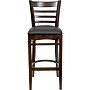 Flash Furniture HERCULES Series Traditional Wood Ladder Back Restaurant Barstool, Walnut/Black, 2-Pieces/Pack (2XUW05BLADWABKV)~#|#~sp152795361_sc7