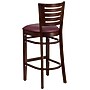 Flash Furniture Darby Series Traditional Wood Slat Back Restaurant Barstool, Walnut/Burgundy, 2-Pieces/Pack (2XUDGW018BWABGV)~#|#~sp152795375_sc7