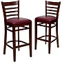 Flash Furniture HERCULES Traditional Wood Ladder Back Restaurant Barstool, Mahogany/Burgundy, 2-Pieces/Pack (2XUW05BLADMABRV)~#|#~sp152795381_sc7