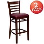 Flash Furniture HERCULES Traditional Wood Ladder Back Restaurant Barstool, Mahogany/Burgundy, 2-Pieces/Pack (2XUW05BLADMABRV)~#|#~sp152795538_sc7