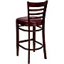 Flash Furniture HERCULES Traditional Wood Ladder Back Restaurant Barstool, Mahogany/Burgundy, 2-Pieces/Pack (2XUW05BLADMABRV)~#|#~sp152795581_sc7