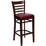 Flash Furniture HERCULES Traditional Wood Ladder Back Restaurant Barstool, Mahogany/Burgundy, 2-Pieces/Pack (2XUW05BLADMABRV)~#|#~sp152795589_sc7