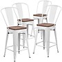 Flash Furniture Lily Contemporary Metal Vertical Back Counter Height Stool, White, 4-Pieces/Pack (4CH3132024GBWHW)~#|#~sp152795631_sc7