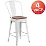 Flash Furniture Lily Contemporary Metal Vertical Back Counter Height Stool, White, 4-Pieces/Pack (4CH3132024GBWHW)~#|#~sp152795640_sc7