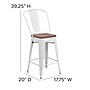 Flash Furniture Lily Contemporary Metal Vertical Back Counter Height Stool, White, 4-Pieces/Pack (4CH3132024GBWHW)~#|#~sp152795646_sc7