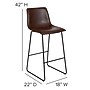 Flash Furniture LeatherSoft Barstool, Dark Brown, 2-Pieces (2ETER1834530DB)~#|#~sp152795681_sc7