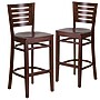 Flash Furniture Darby Series Traditional Wood Slat Back Restaurant Barstool, Walnut, 2-Pieces/Pack (2XUDGW018BWA)~#|#~sp152795792_sc7