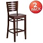 Flash Furniture Darby Series Traditional Wood Slat Back Restaurant Barstool, Walnut, 2-Pieces/Pack (2XUDGW018BWA)~#|#~sp152795794_sc7