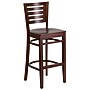 Flash Furniture Darby Series Traditional Wood Slat Back Restaurant Barstool, Walnut, 2-Pieces/Pack (2XUDGW018BWA)~#|#~sp152795800_sc7