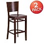 Flash Furniture Lacey Series Traditional Wood Full Back Restaurant Barstool, Walnut, 2-Pieces/Pack (2XUDGW094BWA)~#|#~sp152795808_sc7