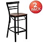 Flash Furniture HERCULES Traditional Metal Two-Slat Ladder Back Barstool, Black/Cherry, 2-Pieces/Pack (2XU6R9BLADBCHW)~#|#~sp152795814_sc7