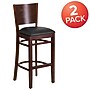 Flash Furniture Lacey Series Traditional Wood Full Back Restaurant Barstool, Walnut/Black, 2-Pieces/Pack (2XUDGW094BWABKV)~#|#~sp152795825_sc7