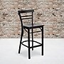 Flash Furniture HERCULES Traditional Metal Two-Slat Ladder Back Barstool, Black/Mahogany, 2-Pieces/Pack (2XU6R9BLADBMAW)~#|#~sp152795828_sc7