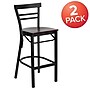Flash Furniture HERCULES Traditional Metal Two-Slat Ladder Back Barstool, Black/Mahogany, 2-Pieces/Pack (2XU6R9BLADBMAW)~#|#~sp152795830_sc7