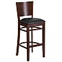 Flash Furniture Lacey Series Traditional Wood Full Back Restaurant Barstool, Walnut/Black, 2-Pieces/Pack (2XUDGW094BWABKV)~#|#~sp152795831_sc7