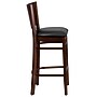 Flash Furniture Lacey Series Traditional Wood Full Back Restaurant Barstool, Walnut/Black, 2-Pieces/Pack (2XUDGW094BWABKV)~#|#~sp152795833_sc7