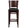 Flash Furniture Lacey Series Traditional Wood Full Back Restaurant Barstool, Walnut/Black, 2-Pieces/Pack (2XUDGW094BWABKV)~#|#~sp152795920_sc7