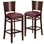 Flash Furniture Lacey Series Traditional Wood Full Back Restaurant Barstool, Walnut/Burgundy, 2-Pieces/Pack (2XUDGW094BWABGV)~#|#~sp152795940_sc7