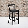 Flash Furniture HERCULES Traditional Metal Two-Slat Ladder Back Restaurant Barstool, Black, 2-Pieces/Pack (2XU6R9BLADBBKV)~#|#~sp152795947_sc7