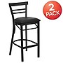Flash Furniture HERCULES Traditional Metal Two-Slat Ladder Back Restaurant Barstool, Black, 2-Pieces/Pack (2XU6R9BLADBBKV)~#|#~sp152795948_sc7