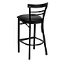 Flash Furniture HERCULES Traditional Metal Two-Slat Ladder Back Restaurant Barstool, Black, 2-Pieces/Pack (2XU6R9BLADBBKV)~#|#~sp152795955_sc7