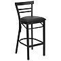 Flash Furniture HERCULES Traditional Metal Two-Slat Ladder Back Restaurant Barstool, Black, 2-Pieces/Pack (2XU6R9BLADBBKV)~#|#~sp152795957_sc7