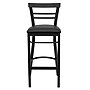 Flash Furniture HERCULES Traditional Metal Two-Slat Ladder Back Restaurant Barstool, Black, 2-Pieces/Pack (2XU6R9BLADBBKV)~#|#~sp152795964_sc7