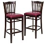 Flash Furniture HERCULES Traditional Wood Vertical Slat Back Barstool, Walnut/Burgundy, 2-Pieces/Pack (2XUW08BVRTWABGV)~#|#~sp152795977_sc7