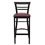 Flash Furniture HERCULES Traditional Metal Two-Slat Ladder Back Barstool, Black/Burgundy, 2-Pieces/Pack (2XU6R9BLADBBGV)~#|#~sp152795980_sc7