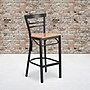 Flash Furniture HERCULES Traditional Metal Two-Slat Ladder Back Barstool, Black/Natural Wood, 2-Pieces/Pack (2XU6R9BLADBARNW)~#|#~sp152795984_sc7