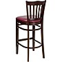 Flash Furniture HERCULES Traditional Wood Vertical Slat Back Barstool, Walnut/Burgundy, 2-Pieces/Pack (2XUW08BVRTWABGV)~#|#~sp152795985_sc7