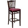 Flash Furniture HERCULES Traditional Wood Vertical Slat Back Barstool, Walnut/Burgundy, 2-Pieces/Pack (2XUW08BVRTWABGV)~#|#~sp152795987_sc7