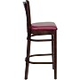 Flash Furniture HERCULES Traditional Wood Vertical Slat Back Barstool, Walnut/Burgundy, 2-Pieces/Pack (2XUW08BVRTWABGV)~#|#~sp152795990_sc7