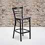 Flash Furniture HERCULES Traditional Metal Two-Slat Ladder Back Barstool, Black/Walnut, 2-Pieces/Pack (2XU6R9BLADBARWW)~#|#~sp152796002_sc7