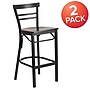 Flash Furniture HERCULES Traditional Metal Two-Slat Ladder Back Barstool, Black/Walnut, 2-Pieces/Pack (2XU6R9BLADBARWW)~#|#~sp152796004_sc7