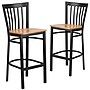 Flash Furniture HERCULES Traditional Metal School House Back Barstool, Black/Natural Wood, 2-Pieces/Pack (2XU6R8BSCHBARNW)~#|#~sp152796015_sc7