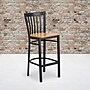 Flash Furniture HERCULES Traditional Metal School House Back Barstool, Black/Natural Wood, 2-Pieces/Pack (2XU6R8BSCHBARNW)~#|#~sp152796017_sc7