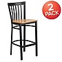 Flash Furniture HERCULES Traditional Metal School House Back Barstool, Black/Natural Wood, 2-Pieces/Pack (2XU6R8BSCHBARNW)~#|#~sp152796019_sc7