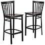 Flash Furniture HERCULES Traditional Metal School House Back Restaurant Barstool, Black/Walnut, 2-Pieces/Pack (2XU6R8BSCHBARWW)~#|#~sp152796433_sc7