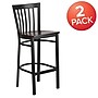 Flash Furniture HERCULES Traditional Metal School House Back Restaurant Barstool, Black/Walnut, 2-Pieces/Pack (2XU6R8BSCHBARWW)~#|#~sp152796437_sc7