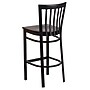 Flash Furniture HERCULES Traditional Metal School House Back Restaurant Barstool, Black/Walnut, 2-Pieces/Pack (2XU6R8BSCHBARWW)~#|#~sp152796442_sc7