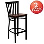 Flash Furniture HERCULES Traditional Metal School House Back Restaurant Barstool, Black/Cherry, 2-Pieces/Pack (2XU6R8BSCHBCHW)~#|#~sp152796453_sc7