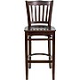 Flash Furniture HERCULES Series Traditional Wood Vertical Slat Back Restaurant Barstool, Walnut, 2-Pieces/Pack (2XUW08BVRTWAL)~#|#~sp152796462_sc7