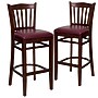 Flash Furniture HERCULES Traditional Wood Vertical Slat Back Barstool, Mahogany/Burgundy, 2-Pieces/Pack (2XUW08BVRTMABGV)~#|#~sp152796520_sc7