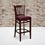 Flash Furniture HERCULES Traditional Wood Vertical Slat Back Barstool, Mahogany/Burgundy, 2-Pieces/Pack (2XUW08BVRTMABGV)~#|#~sp152796522_sc7