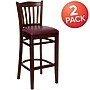 Flash Furniture HERCULES Traditional Wood Vertical Slat Back Barstool, Mahogany/Burgundy, 2-Pieces/Pack (2XUW08BVRTMABGV)~#|#~sp152796524_sc7